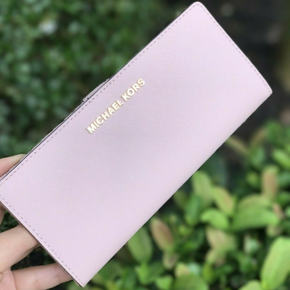 MICHAEL KORS SAFFIANO SLIM BIFOLD WALLET BLOSSOM